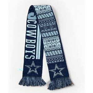 Dallas Cowboys Gray/Navy Blue Scarf Knit Winter Neck - Double Sided  Team Logo‎
